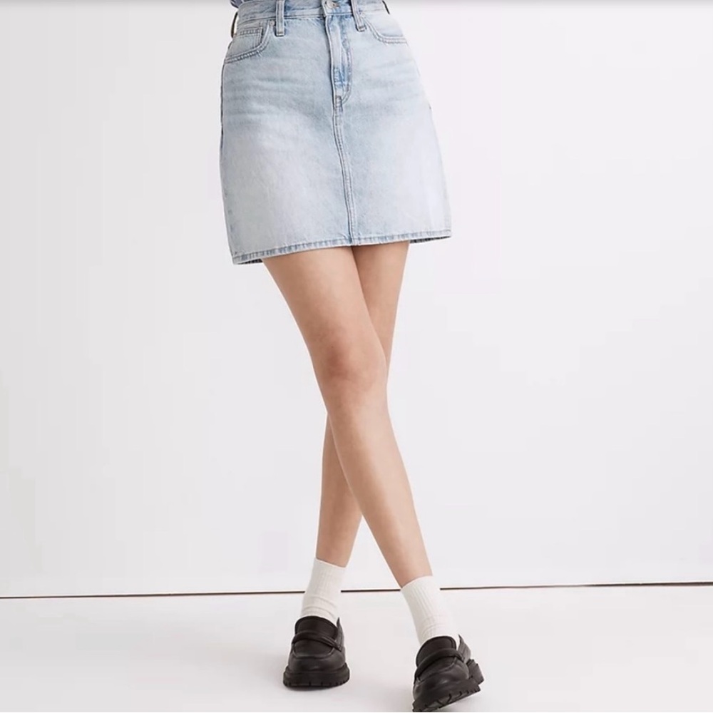 Madewell Rigid Denim High-Waist Straight Mini Skirt (30)
